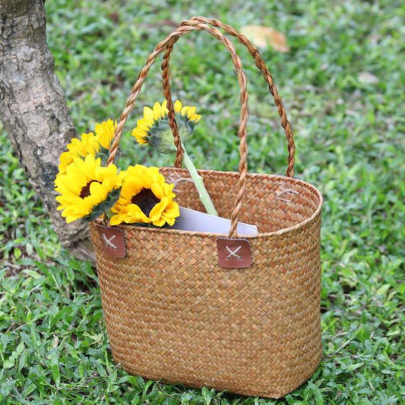 Women Durable Straw Bag Bowlift