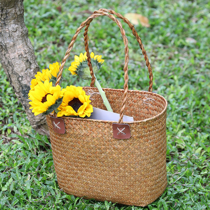 Women Durable Straw Bag Bowlift