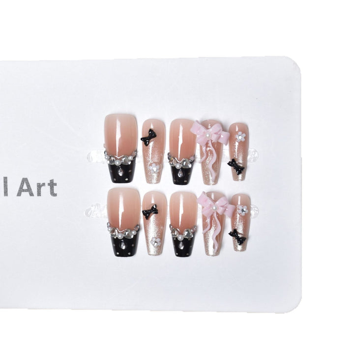 Elegant Decorative Press-On Nail Art Set Bowlift