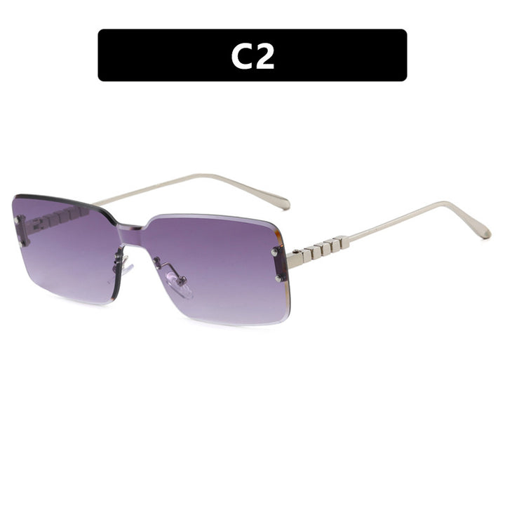 Women's modern rectangular sunglasses with stylish metal frame Bowlift