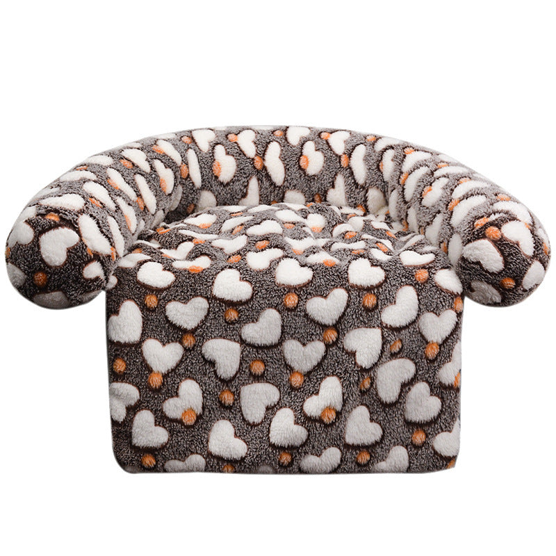 Plush Star Patterned  Lounge Chair  Dog Bed