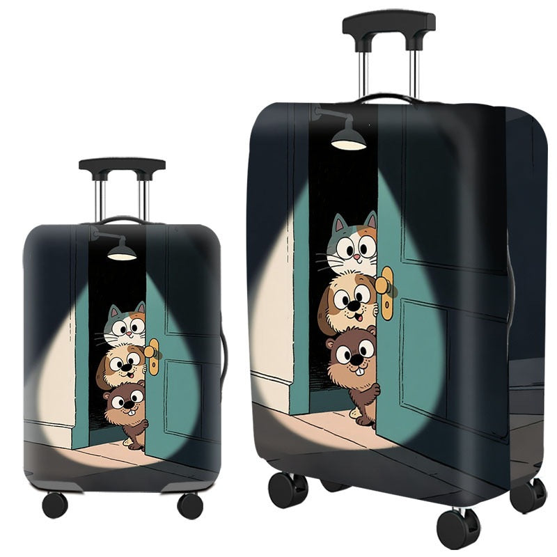 Artistic Cat-Themed Hard Shell Suitcase Bowlift