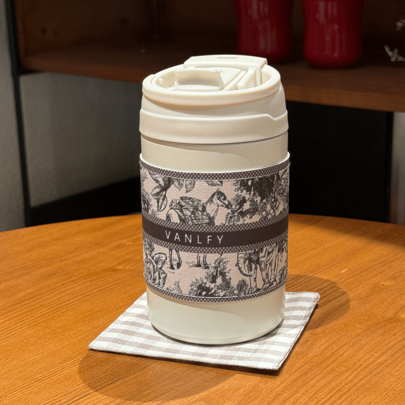 Women's Insulated Coffee Mug with Elegant Design and Safe Lid System Bowlift