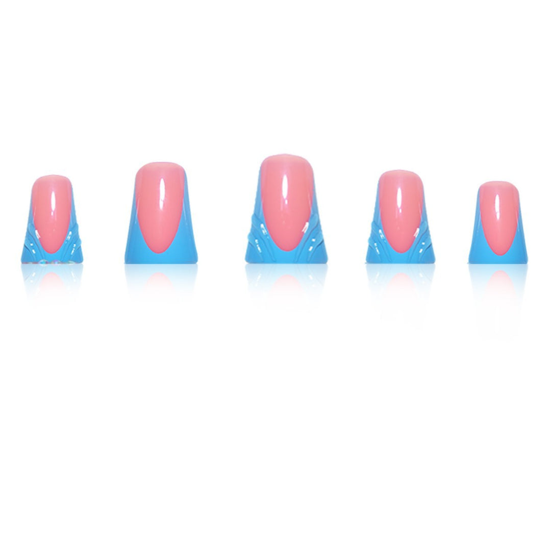 Decorative Press-On Nail Art Extensions with Rhinestone Accents Bowlift