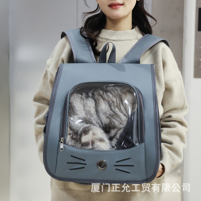 Unisex Pet Backpack with Transparent Viewing Window Bowlift