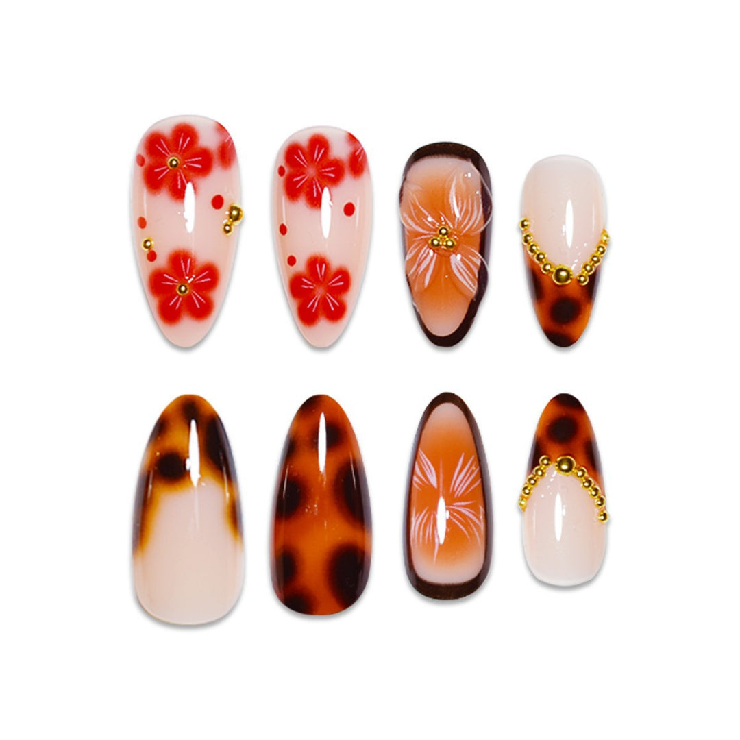 Artistic Floral Nail Art Extensions Bowlift