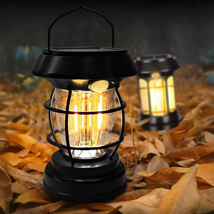 Solar Rechargeable LED Hanging Lantern with Motion Sensor and Wall Mount Bowlift