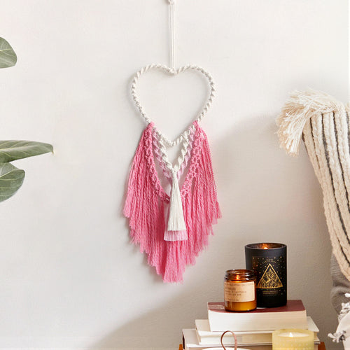 Decorative Macrame Wall Hanging with Heart Design