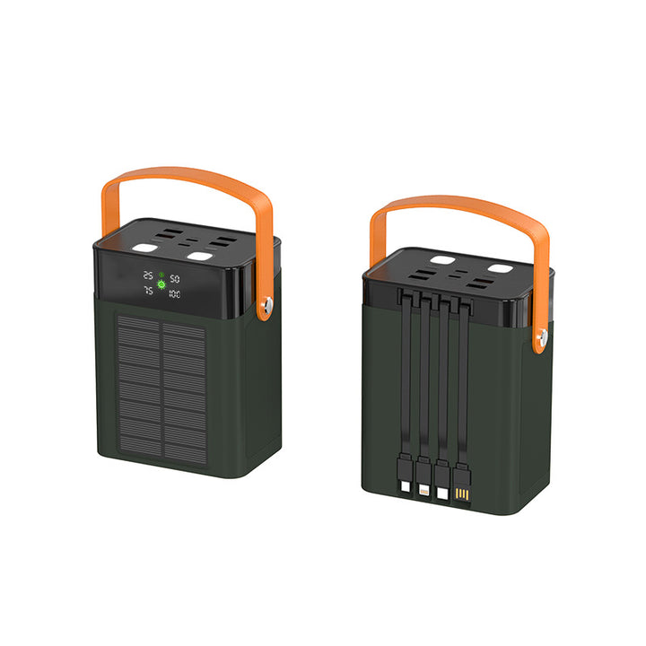 Portable solar power bank with multifunctional charging port and intuitive LED display Bowlift