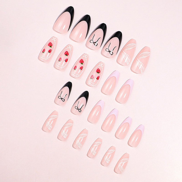 Artistic Press-On Nail Set Bowlift