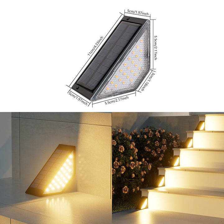 Triangular Solar Powered LED Corner Step Light Bowlift