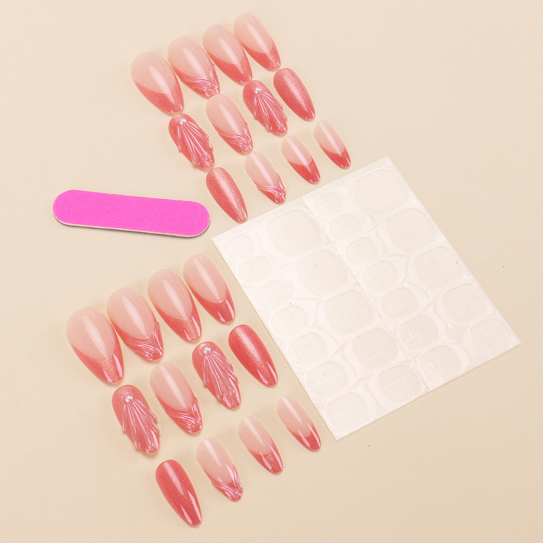Elegant Artistic Press-On Nail Design Bowlift