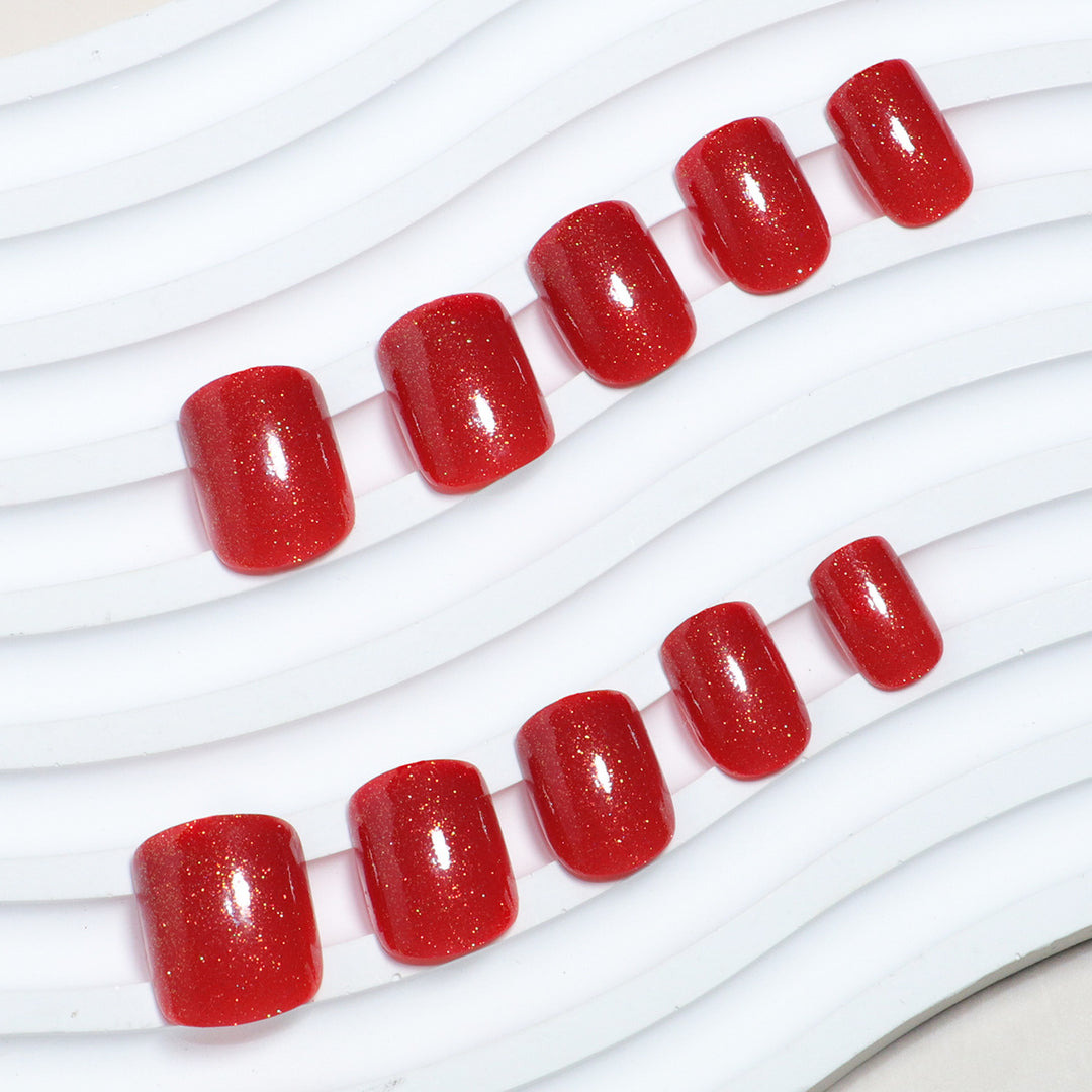 Glittery Press-On Toenail Set Bowlift