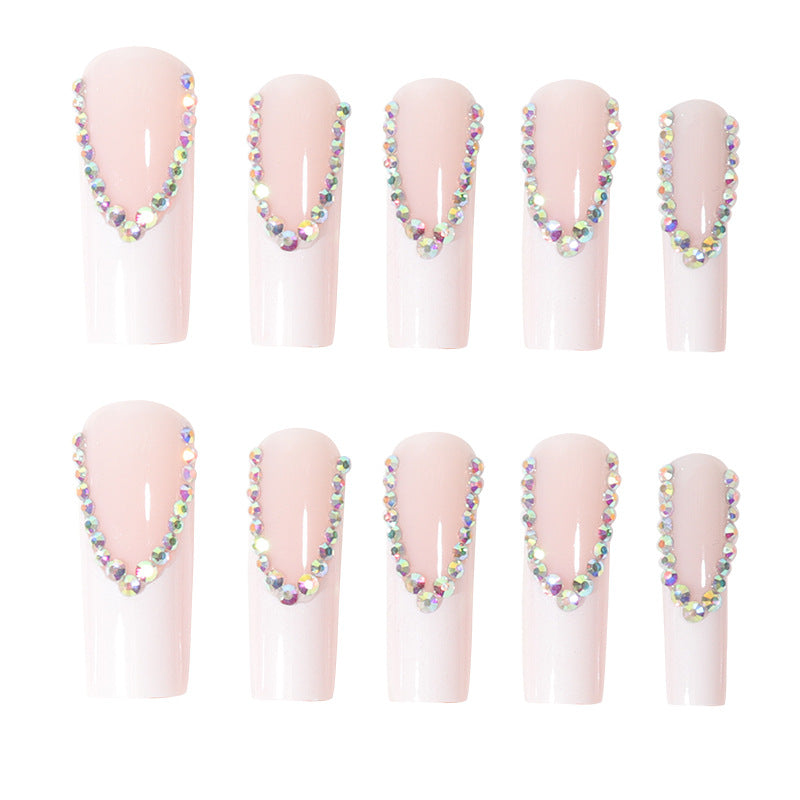 Luxurious Rhinestone Embellished Long Stiletto Press-On Nails Bowlift