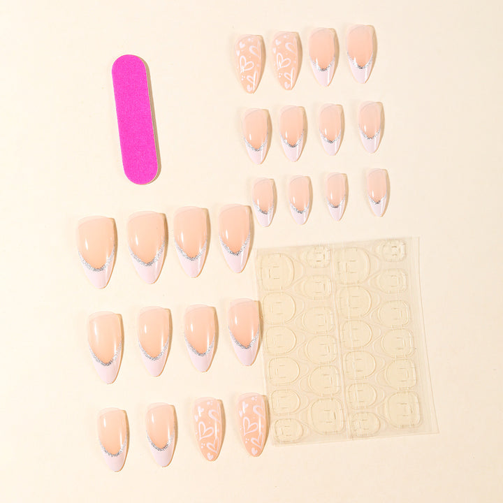 Elegant French Tip Acrylic Nail Art Bowlift