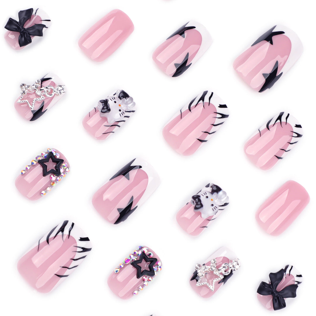 Artful nail extensions with trendy 3D applications Bowlift