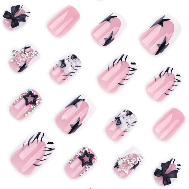 Artful nail extensions with trendy 3D applications Bowlift