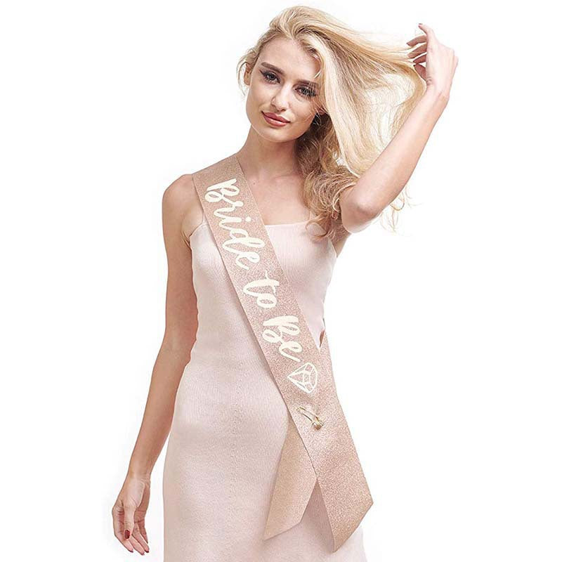 Ladies Glittering Bride Sash Bowlift