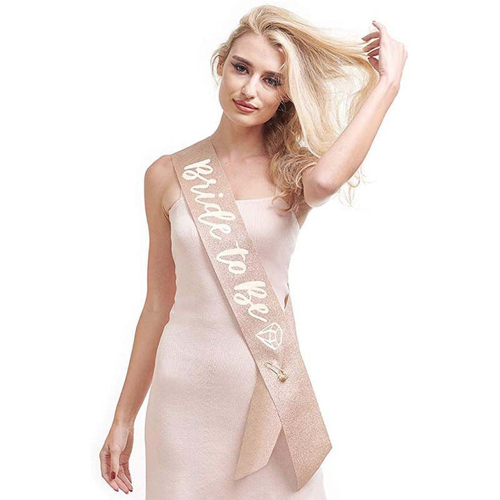 Ladies Glittering Bride Sash Bowlift