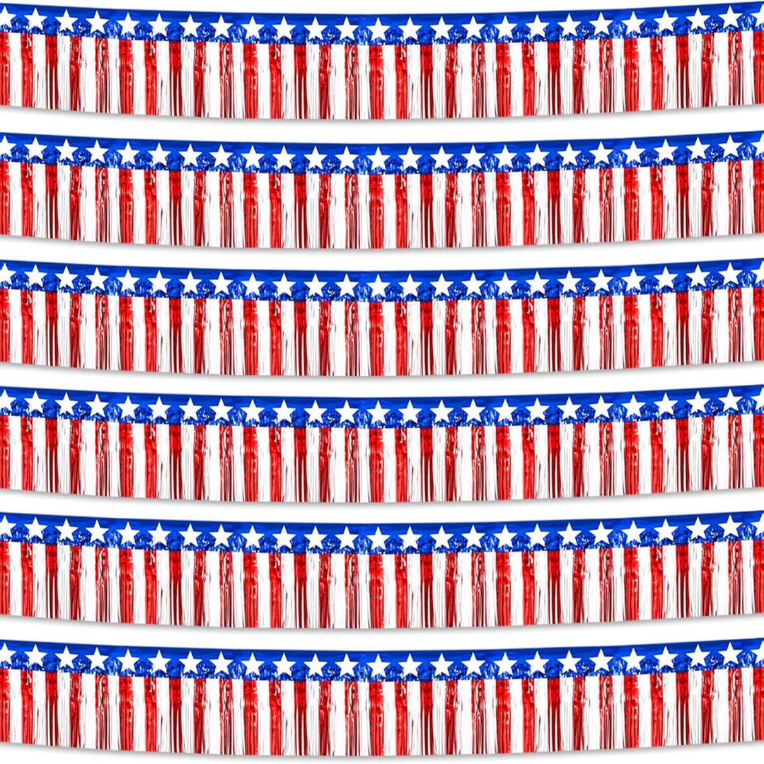 Unisex decorative fringe border made of paper with star banner and elongated hanging strips Bowlift