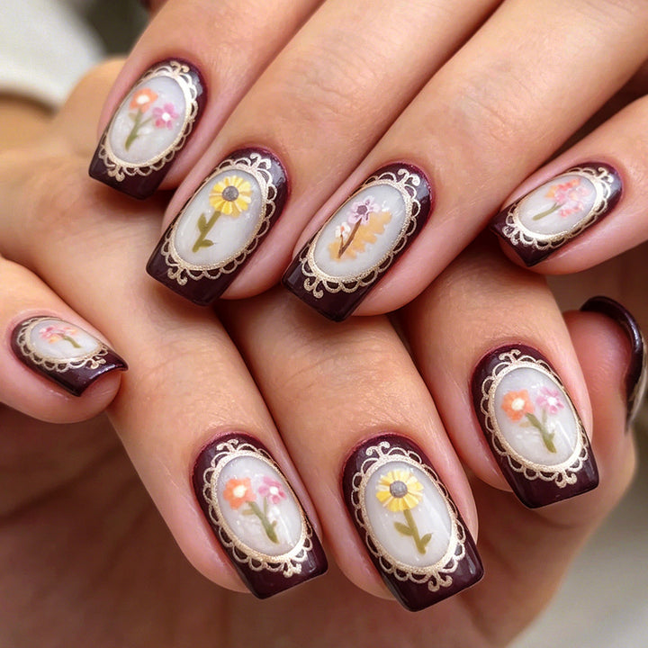 Floral Art Gel Nail Set Bowlift