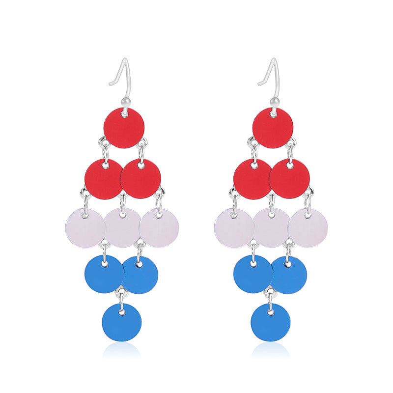 Women's lightweight star earrings with enamel flag design and fishhook Bowlift