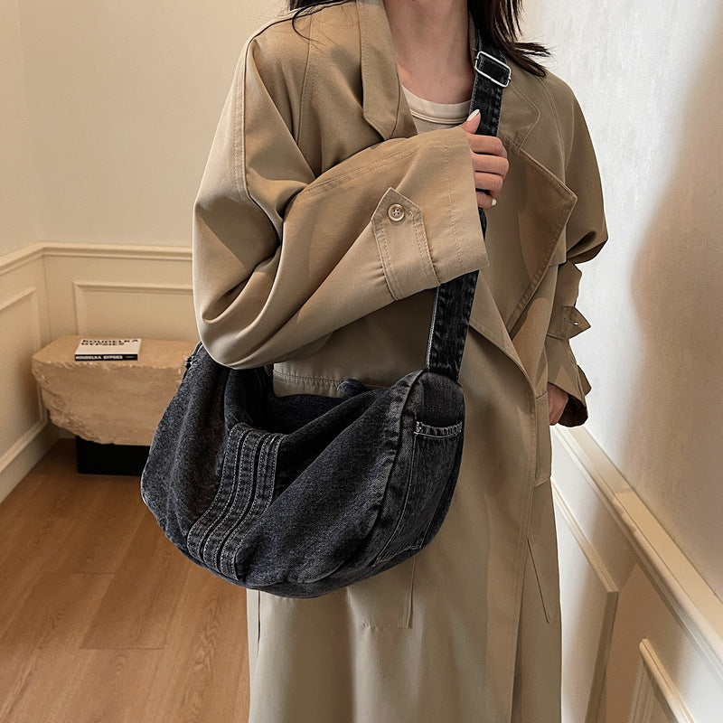 Soft Denim Sling Bag Bowlift