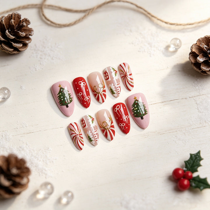Artfully Designed Christmas Art Nails Bowlift