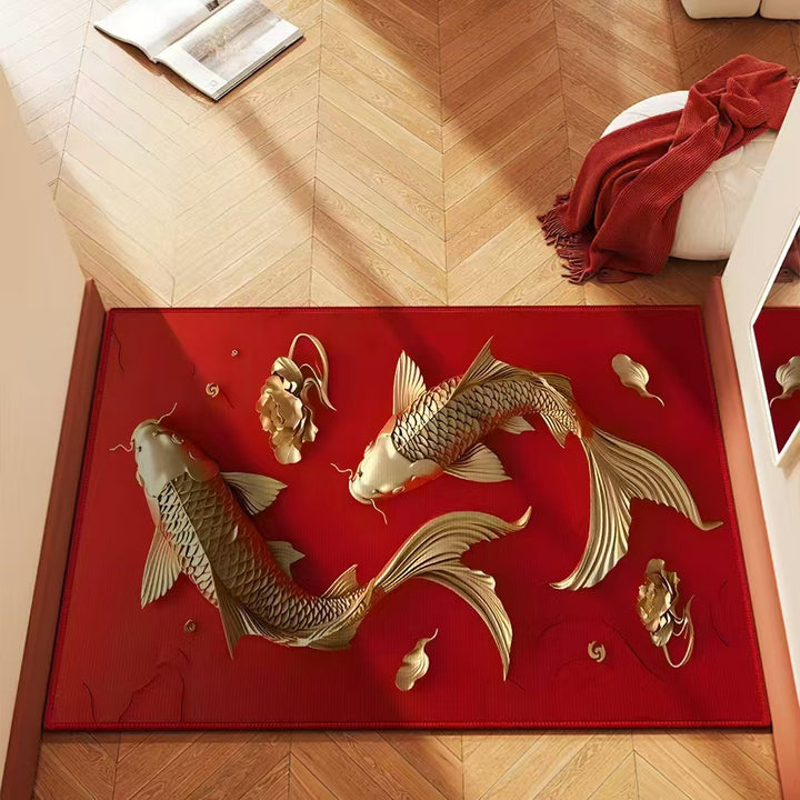 Charming Good Luck Themed Welcome Mat