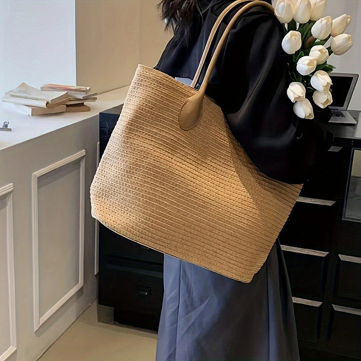 Handbag Made of Textured Natural Material Bowlift
