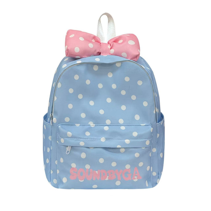 Girls Polka Dot Bow-Detail Backpack Bowlift