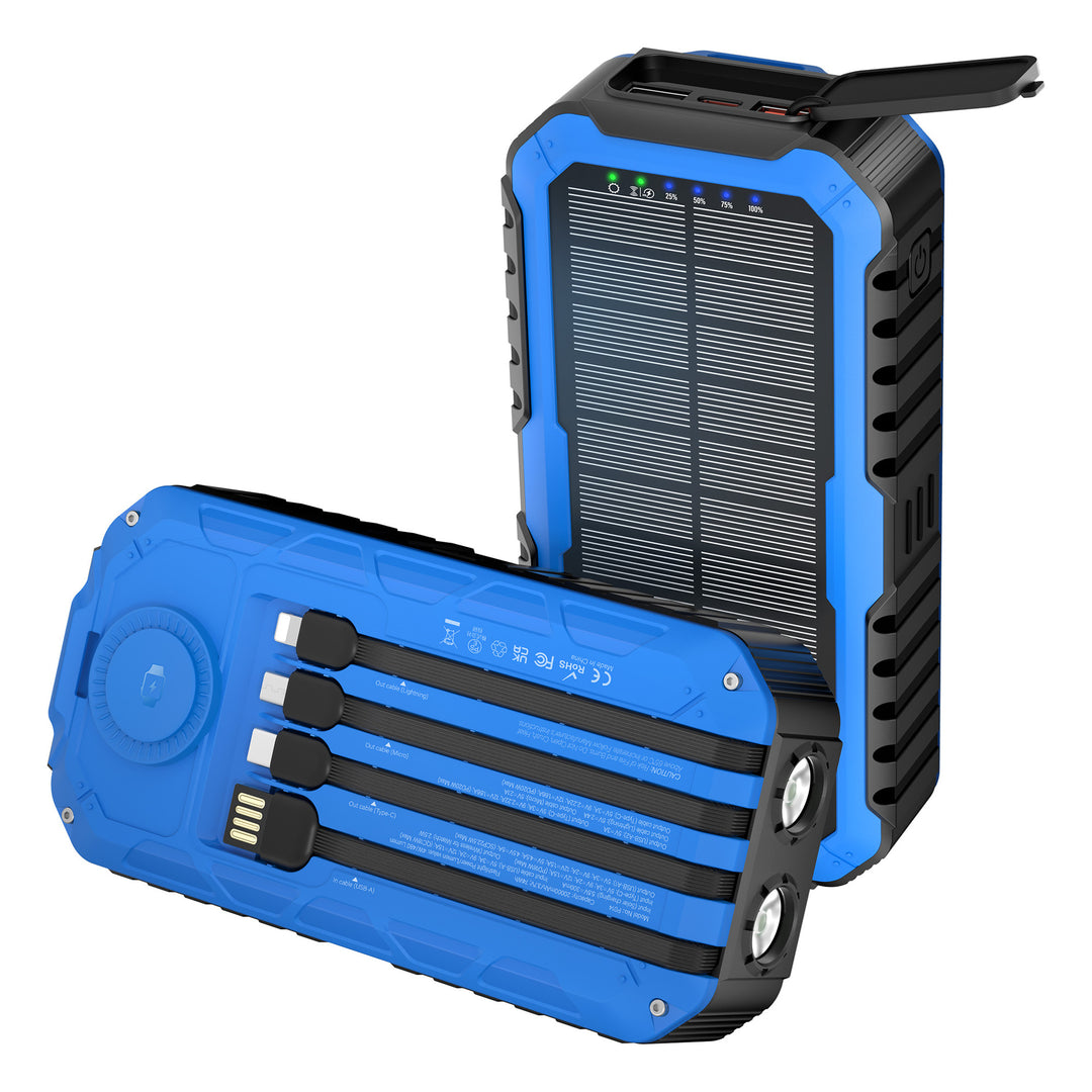 Multifunctional Solar Power Bank with Integrated LED Light Bowlift