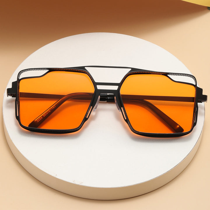 Women's square glasses with perforated, modern frame Bowlift