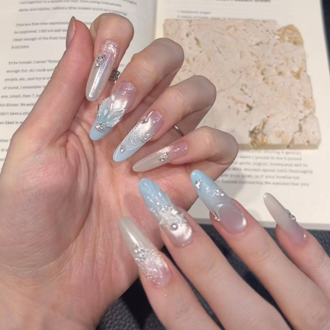 Whimsical Character-Designed Press-On Nail Art Bowlift