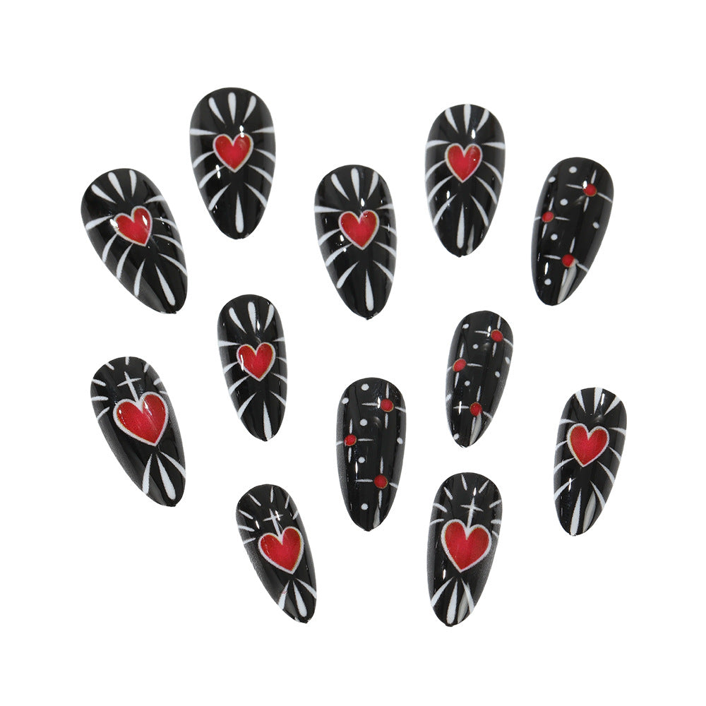 Creative heart design press-on nails Bowlift