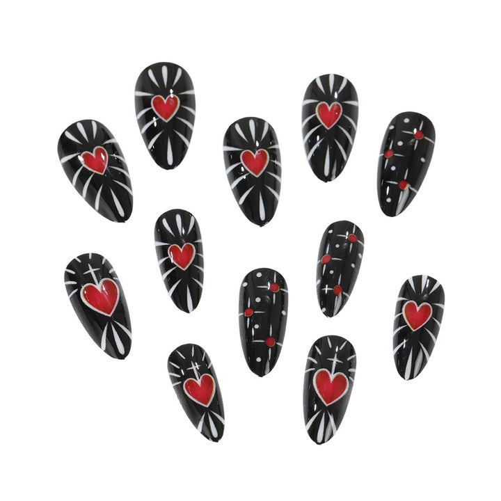 Creative heart design press-on nails Bowlift