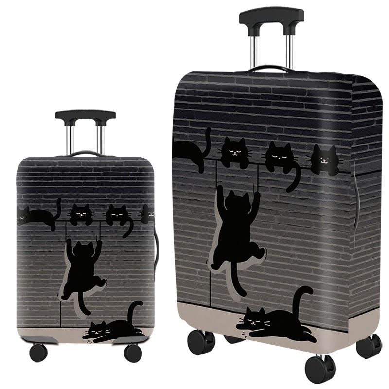 Artistic Cat-Themed Hard Shell Suitcase Bowlift