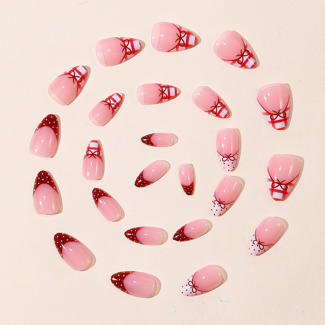Elegant Designer French Tip Nail Art Extensions Bowlift