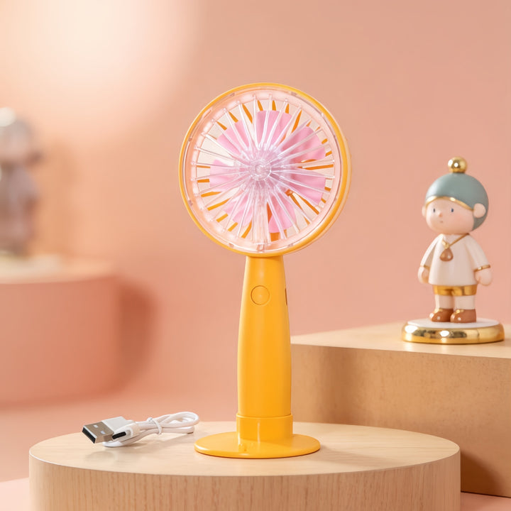 Women's portable handheld fan with USB connection and innovative design Bowlift