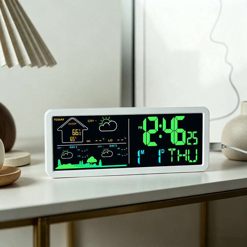 Digital weather and alarm clock with hygrometer Bowlift