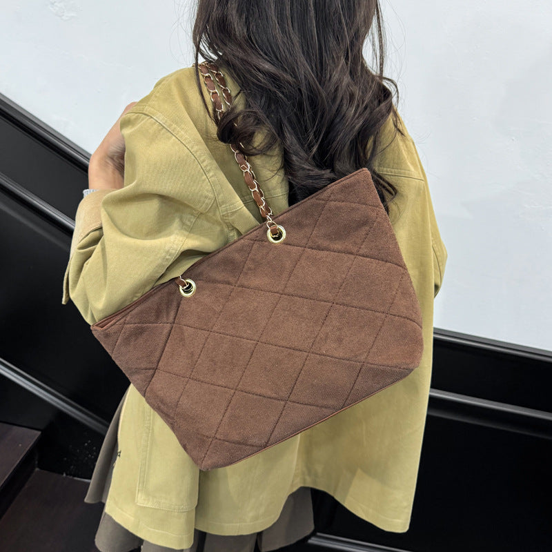 WoQuilted Suede Shopping Tote Bowlift