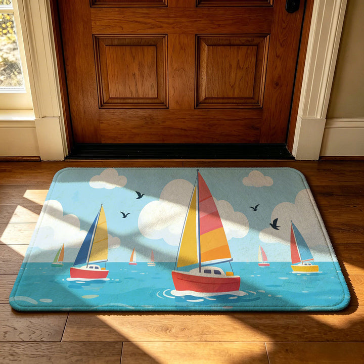 Artistic Outdoor-Themed Welcome Mat