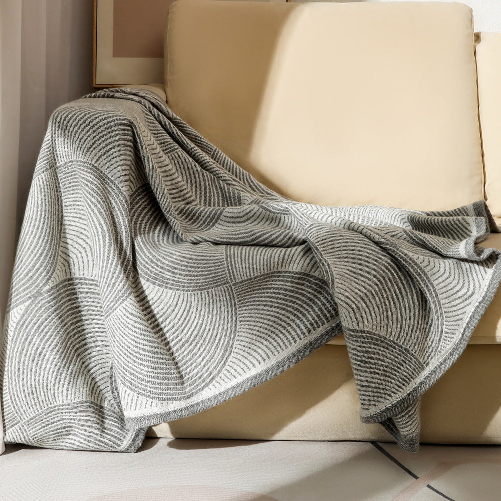 Minimalist Textured Knit Throw Blanket Bowlift
