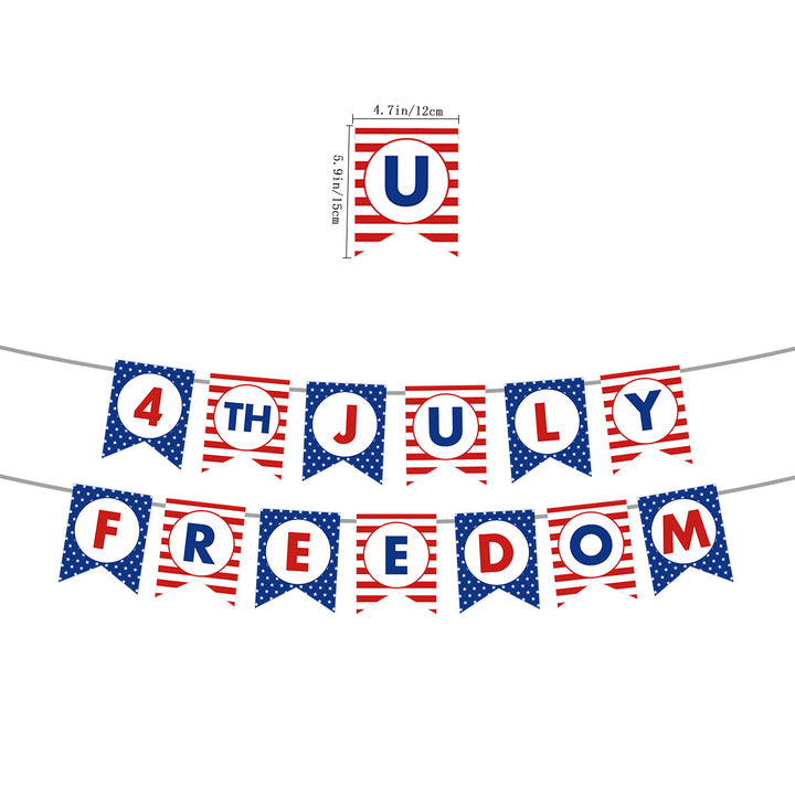 Unisex nan festive party decoration set for Independence celebration with garlands balloons cake and cupcake toppers Bowlift