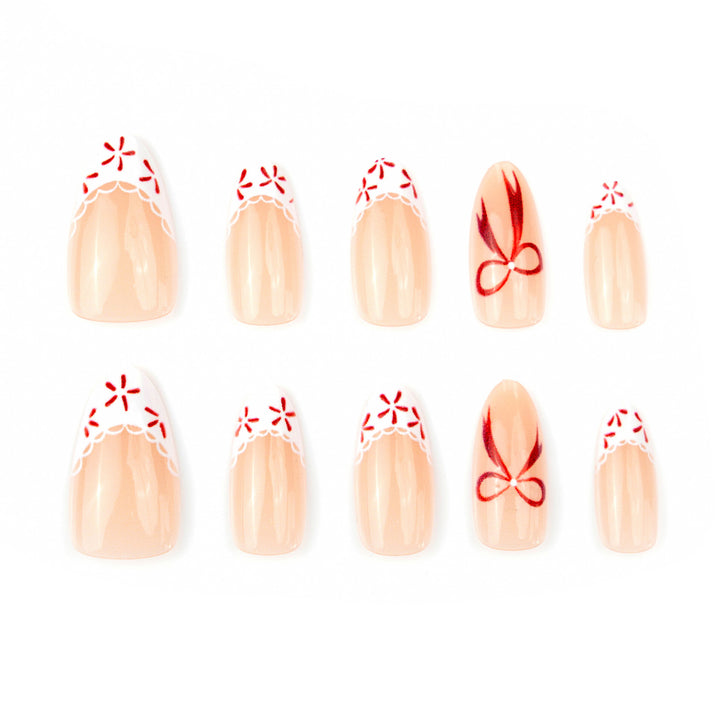 Artificial nails with festive decorations Bowlift