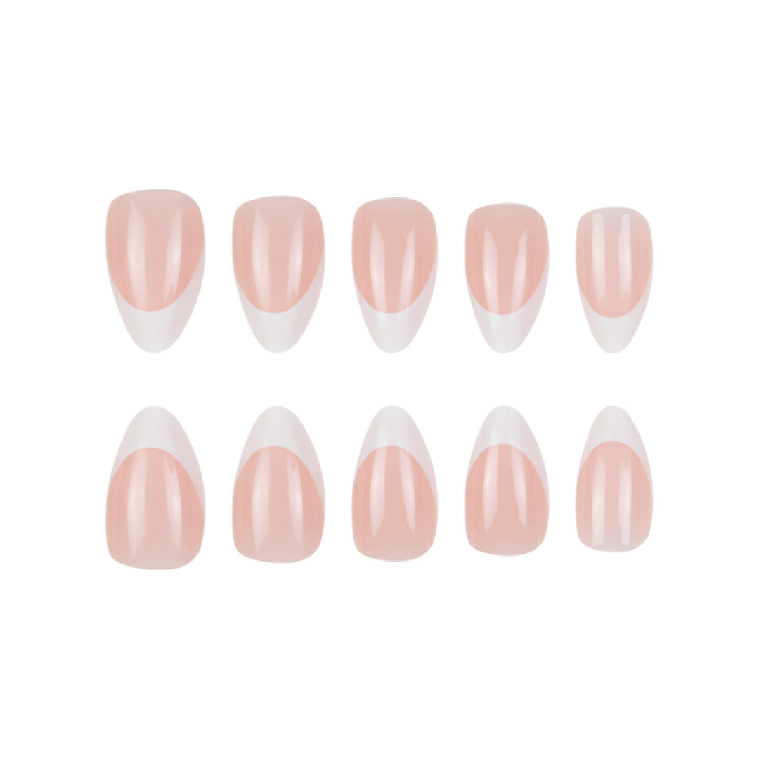 Elegant Stiletto Press-On Nails with French Tip Design Bowlift 1789085790