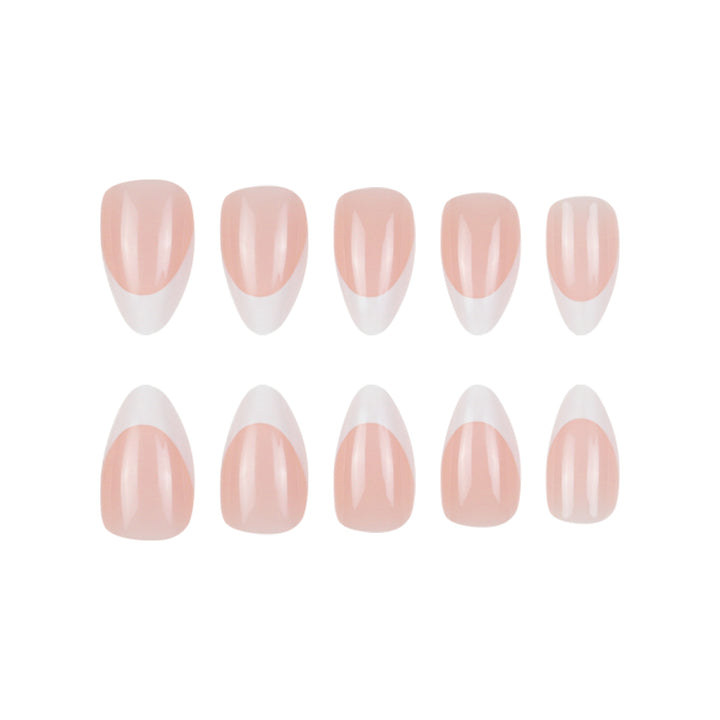 Elegant Stiletto Press-On Nails with French Tip Design Bowlift 1789085790