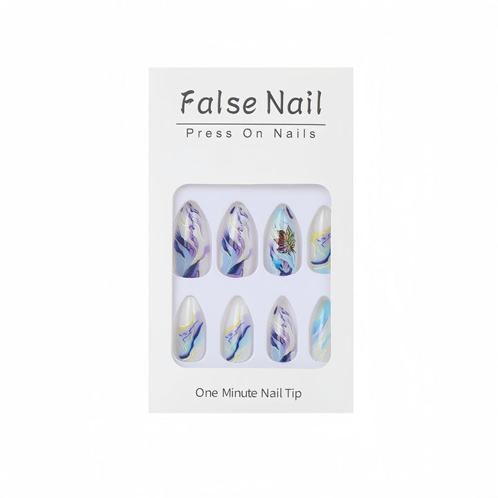 Artificial nails in elegant floral design Bowlift