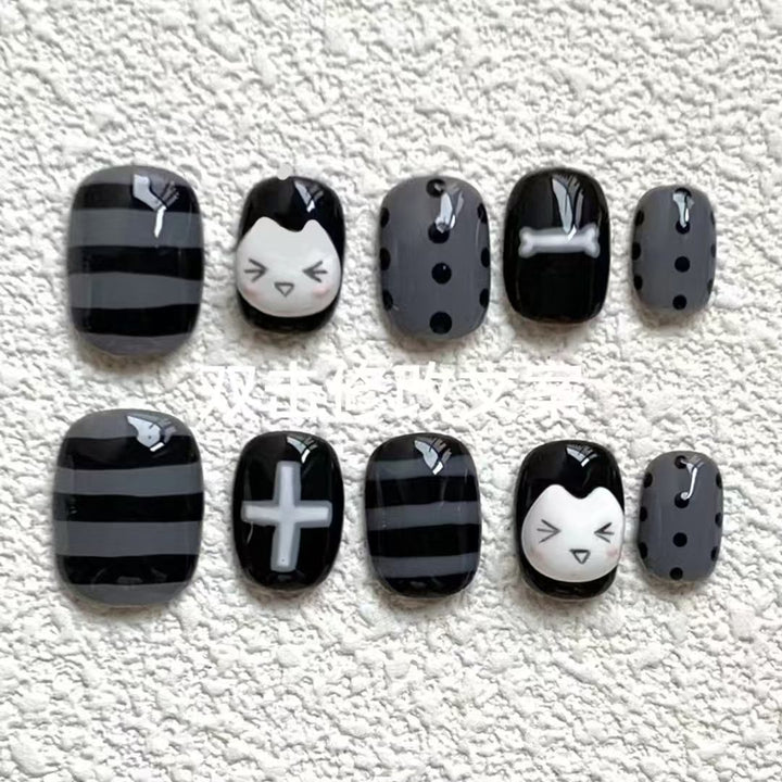 Artifical nails with Playful Animal Designs Bowlift