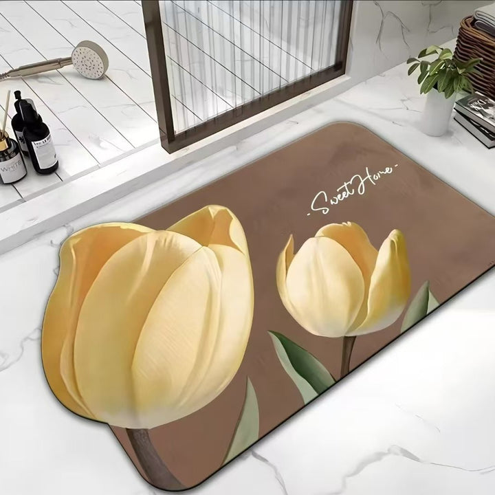 Decorative Floral Kitchen Mat Bowlift